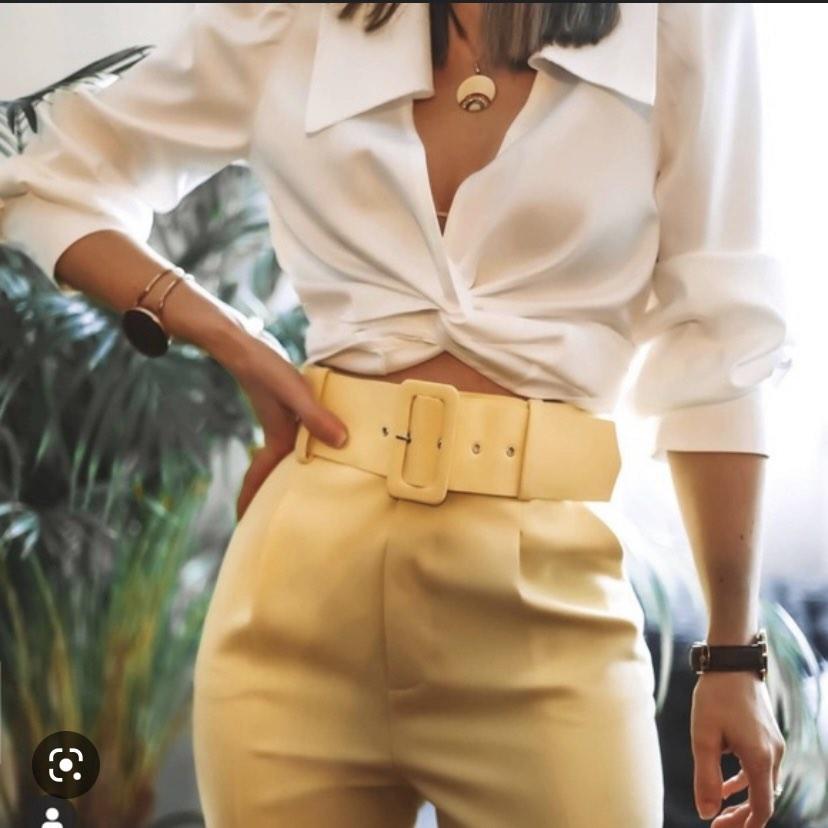 BNWT ZARA HIGH WAIST TROUSERS WITH BELT, Women's Fashion, Bottoms, Other  Bottoms on Carousell