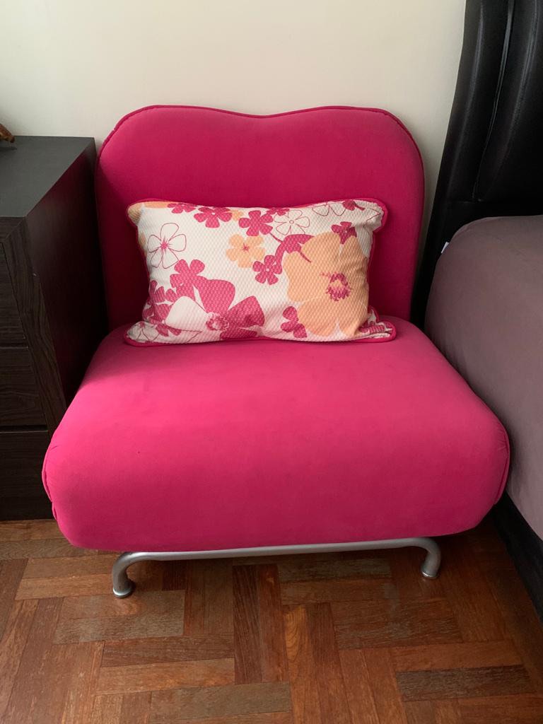 [DO NOT MISS] Bright pink versatile sofa bed, Furniture & Home Living, Furniture, Other Home