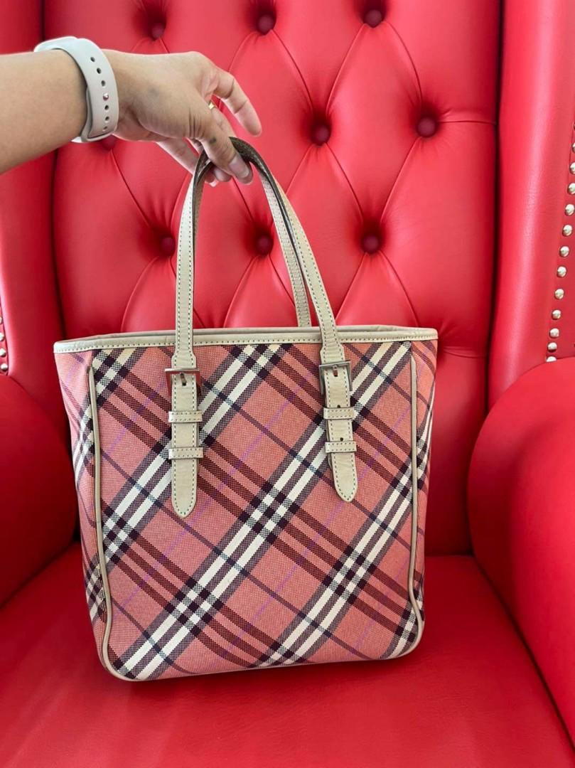 Burberry pink plaid bag clearance