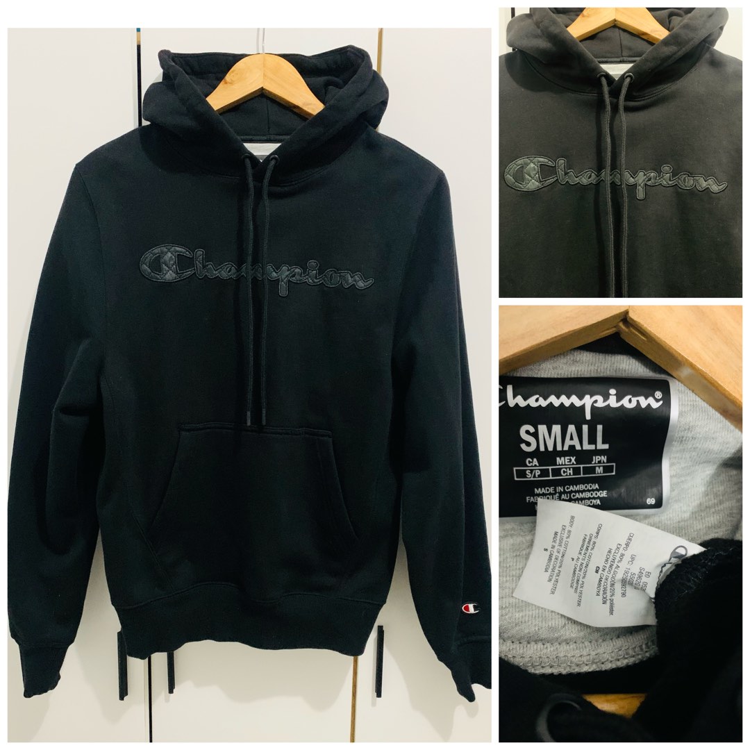 Champion black hoodie womens clearance