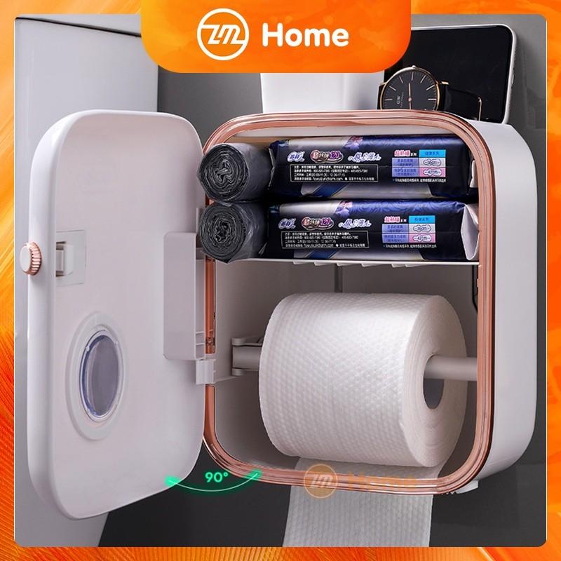 Punch-free Toilet Paper Holder Box Waterproof Storage Toilet Paper