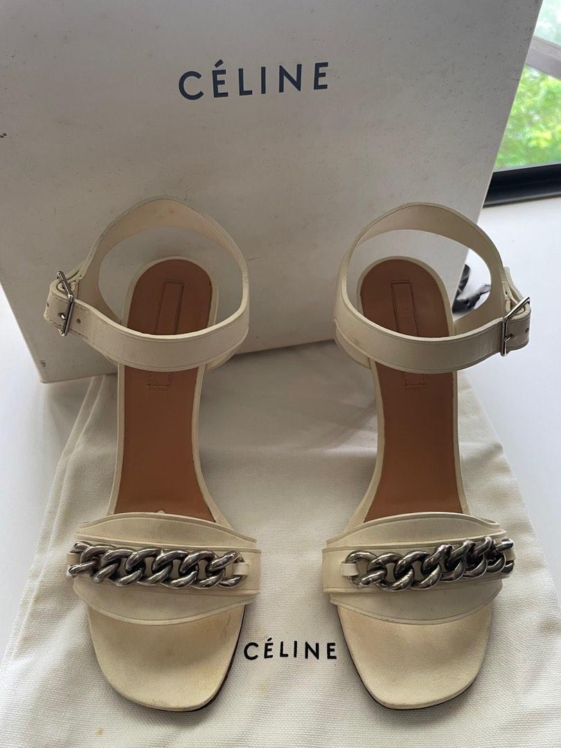 Celine hotsell white heels