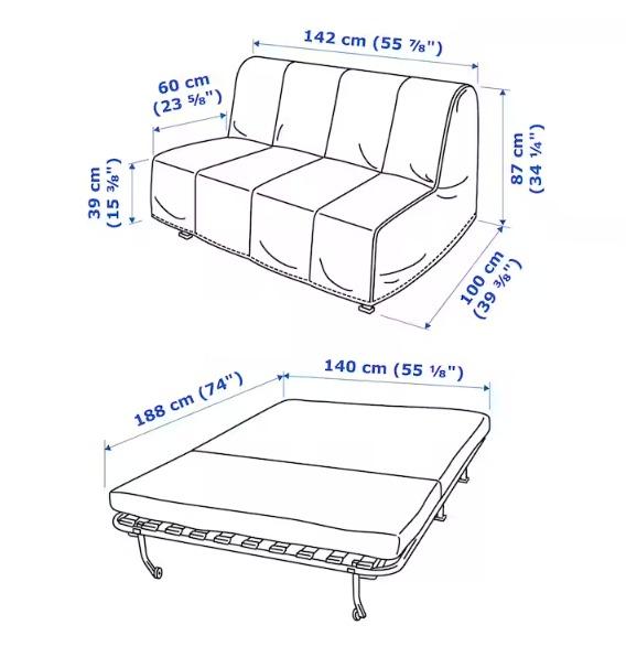 Comfy 2seat Sofabed from IKEA Singapore!, Furniture & Home Living, Furniture, Bed Frames