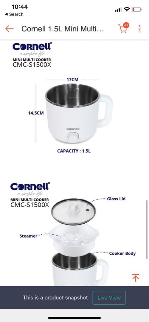 Cornell 1.5L Mini Multi Cooker with Steam Tray Personal Steamboat