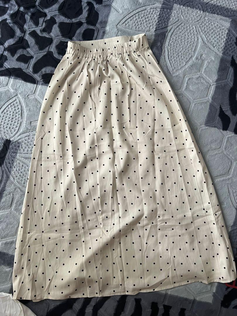 Polka dot top skirt cream