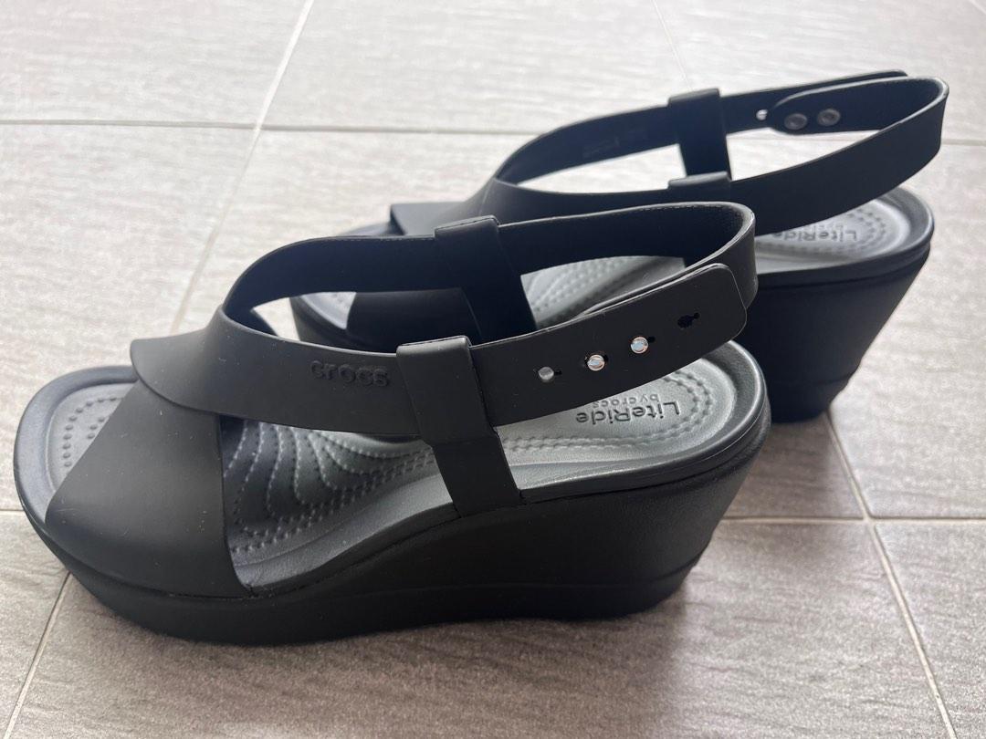 Crocs black wedges top