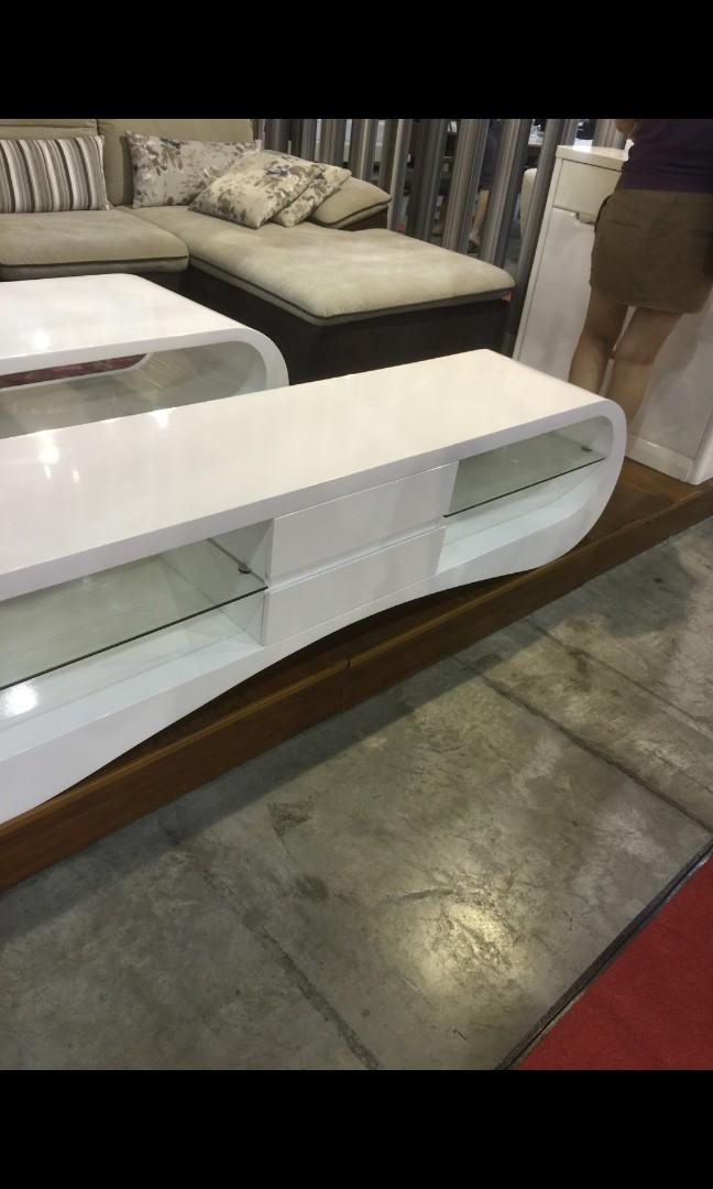 Curve TV console Furniture Home Living Furniture TV Consoles on