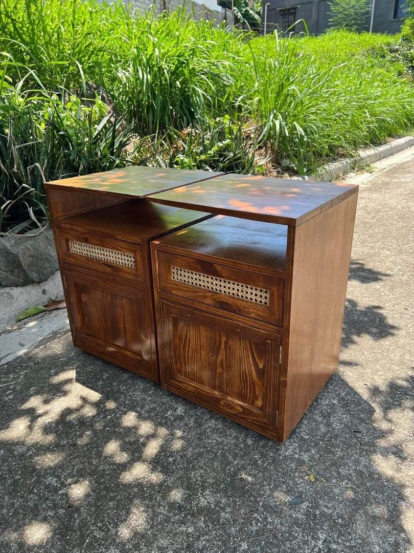 Customise Wooden Solihiya design bed side table (Category: Shelves, Cabinets & Racks) located in Paranaque City. Submitted by FLess.ph (Listing ID 1184285329, Image 3). Description: Made to order / customise Model pic is in Dark Mahogany shade as per requested by the client Height 25 inches Length 15 inches Width 15 inches.