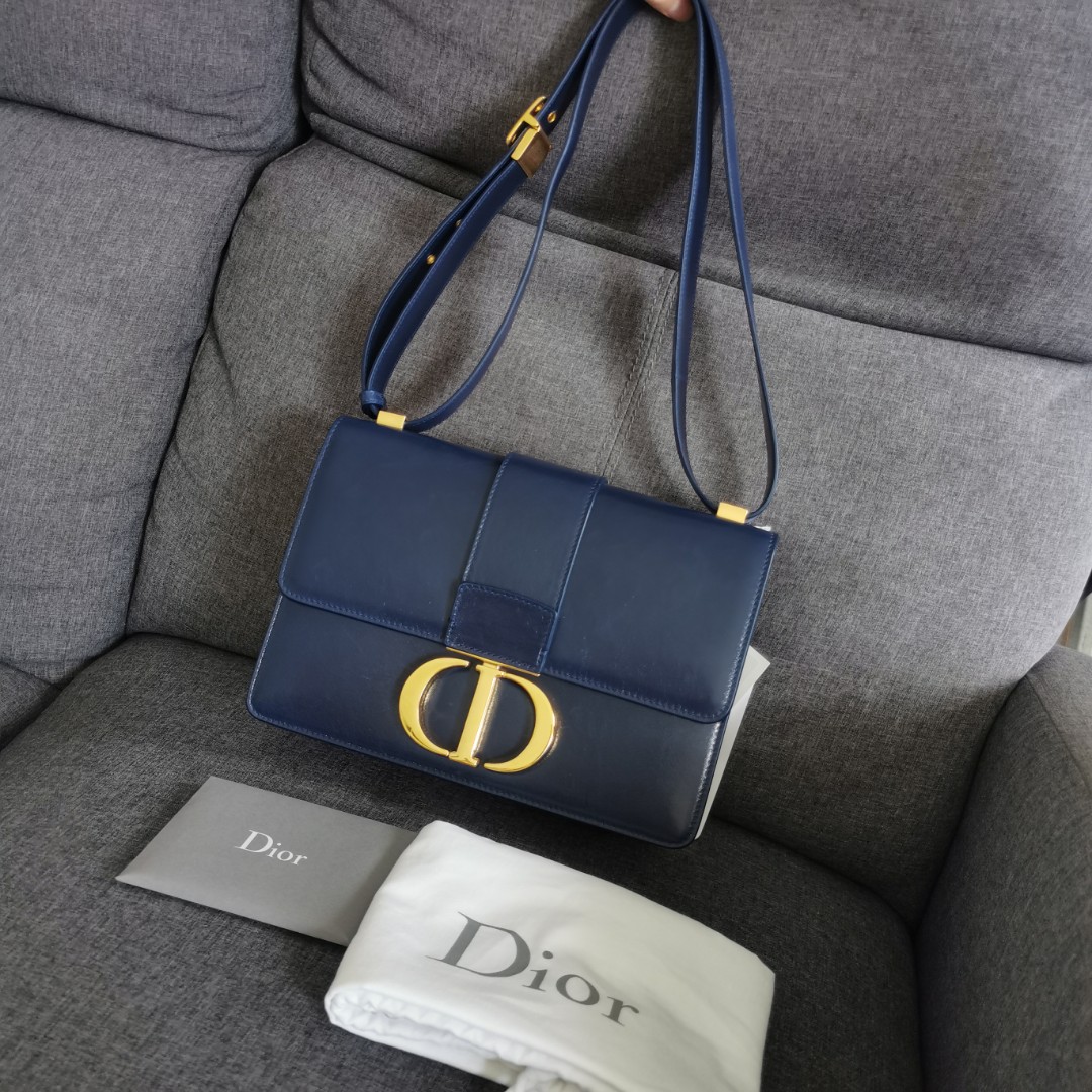 Dior 30 Montaigne in Indigo Blue Shiny GHW, Luxury, Bags & Wallets on ...