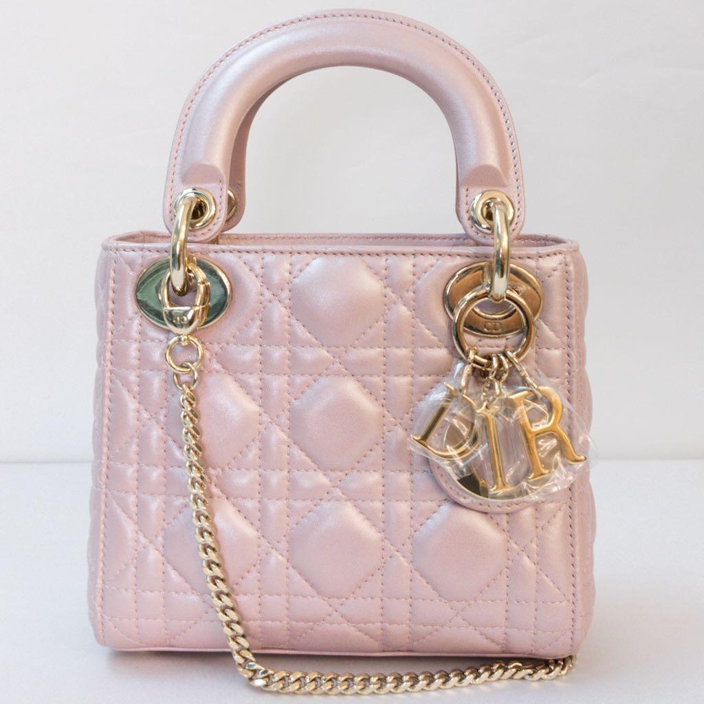 Authentic Christian Dior Lady Dior Medium In Lotus Pink Pearl GHW Luxury  Bags  Wallets on Carousell