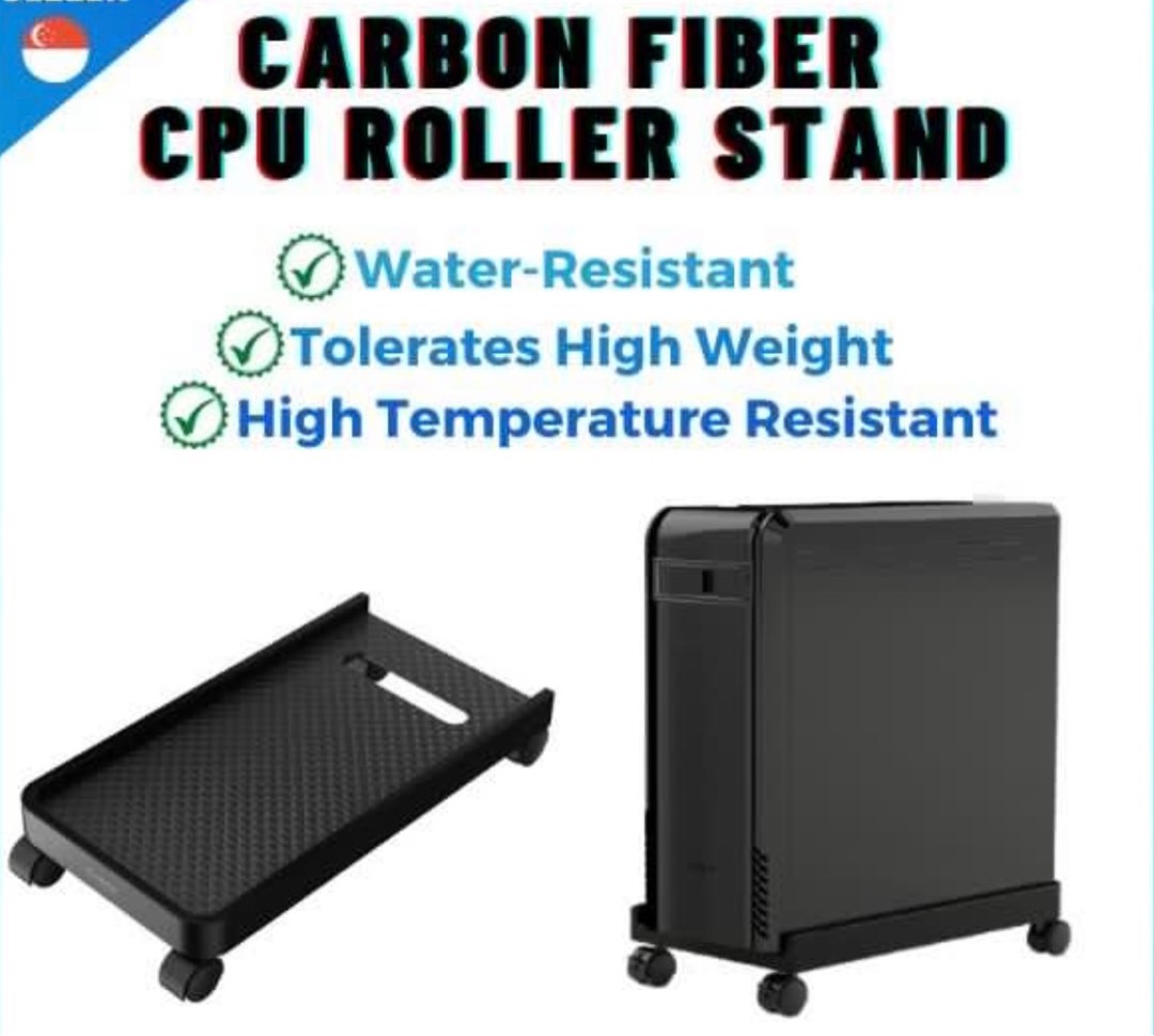 Divinux Carbon Fibre CPU roller stand with wheels, Computers & Tech