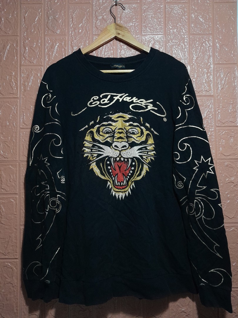 Ed Hardy Tiger Sweater LS, Men's Fashion, Coats, Jackets and Outerwear ...