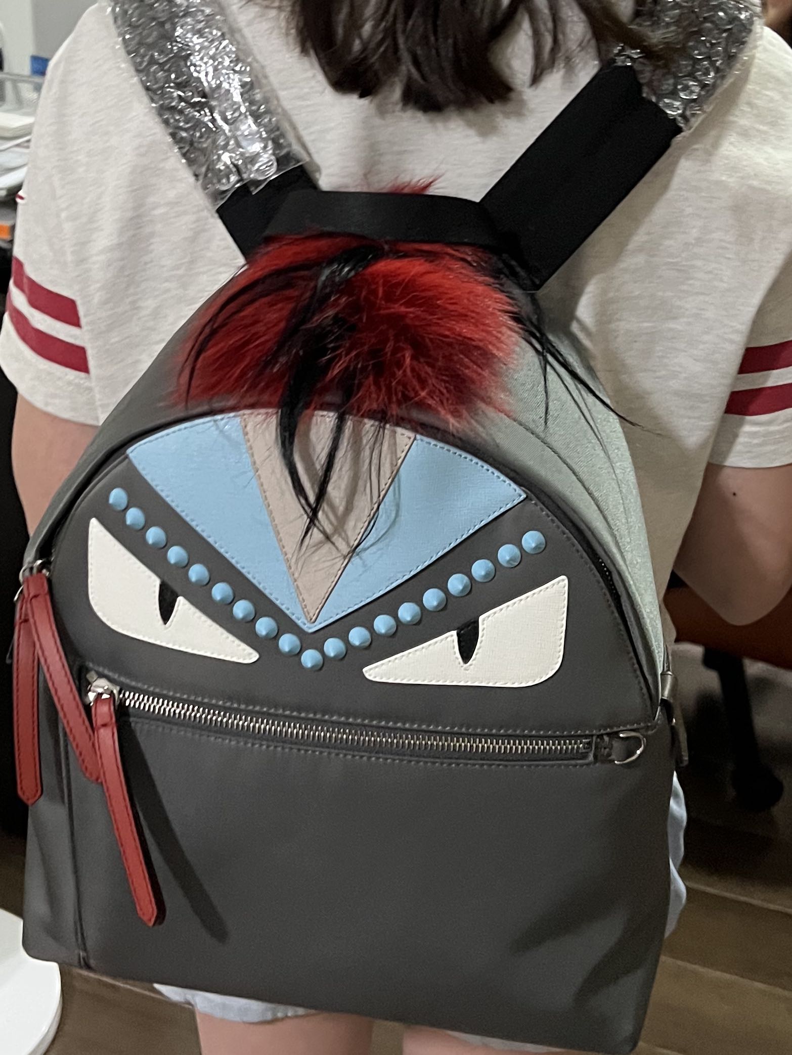 Fendi backpack with online fur