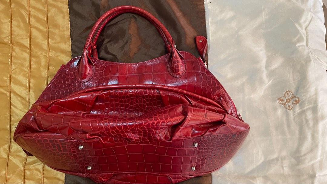 Furla Red Crocodile Bag Original, Luxury, Bags & Wallets on Carousell