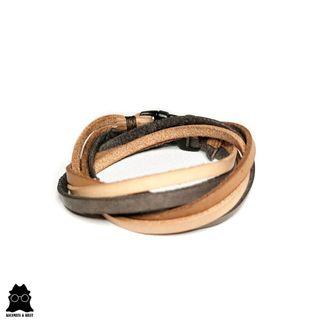 Gelang Kulit Asli Leather Multi Layer Wrap Bracelet