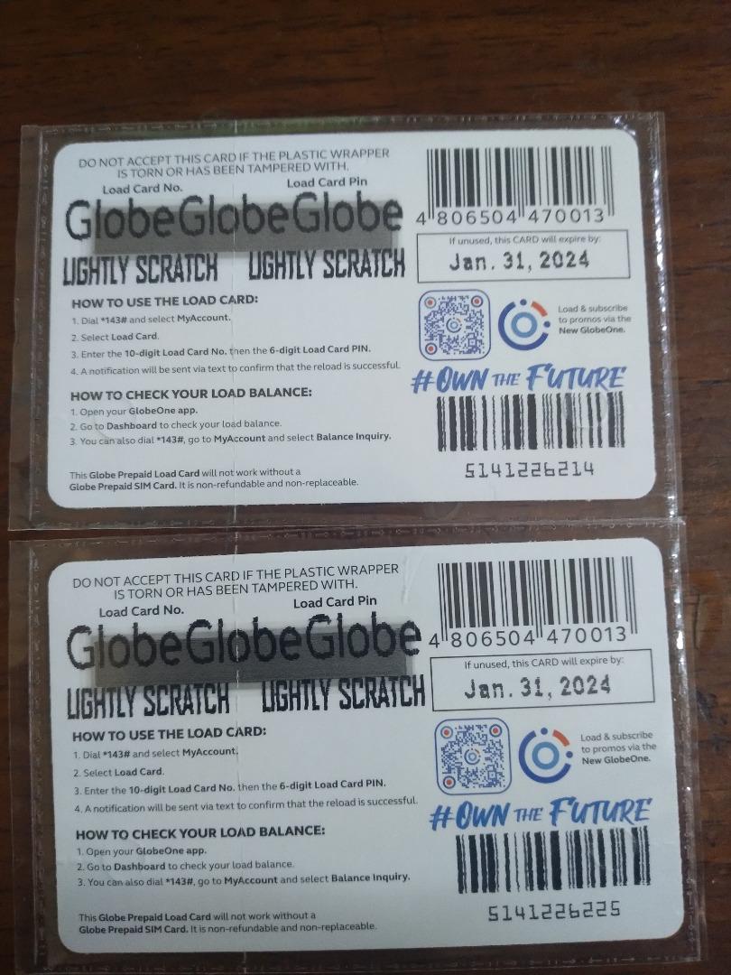 globe 500 2 prepaid card for sale