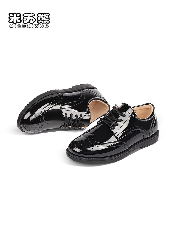 Glossy black leather shoe for boy Babies Kids Babies Kids