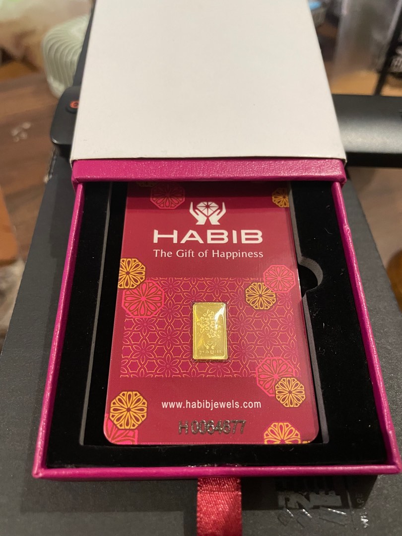 Gold Bar Habib Jewel 1g With Box, Hobbies & Toys, Collectibles