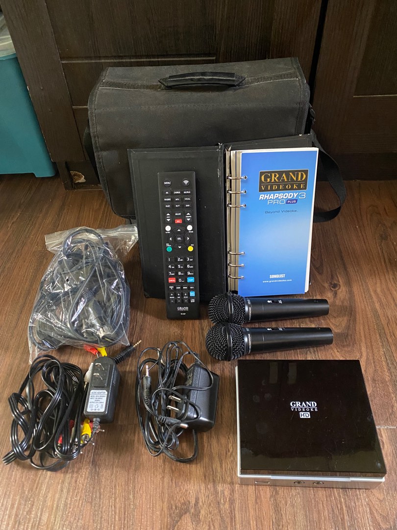 (KARAOKE SET with LATEST SONGS, w/ FREE WIRELESS MIC) Grand Videoke