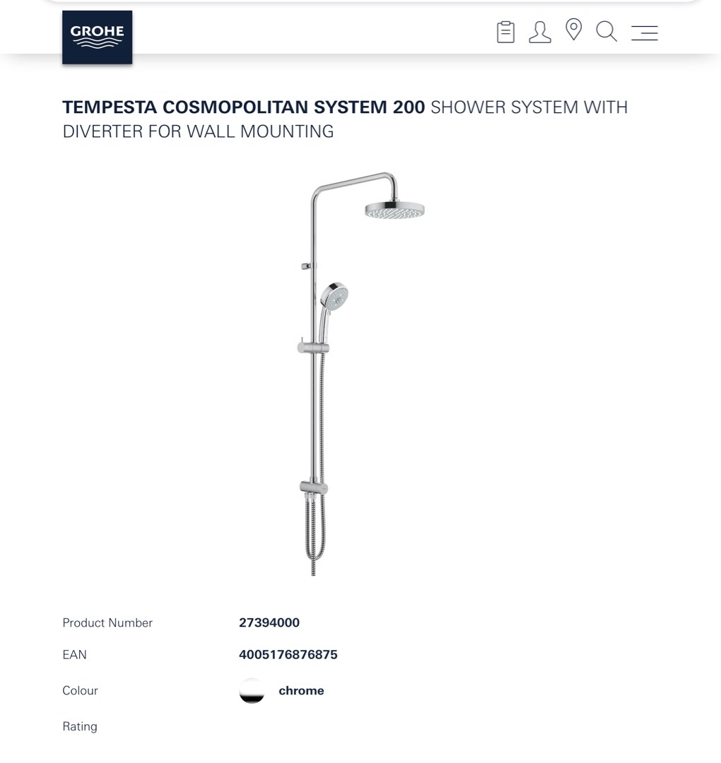 Grohe Shower System, Furniture & Home Living, Bathroom & Kitchen ...