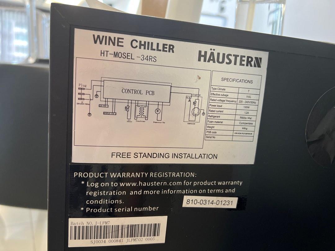 HAUSTERN WINE CHILLER, TV & Home Appliances, Kitchen Appliances