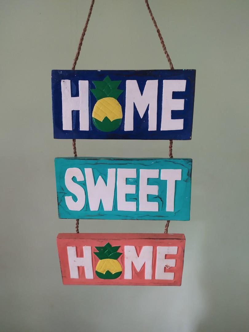 Hiasan dinding/tulisan home sweet home/home decor/dekorasi rumah/sign