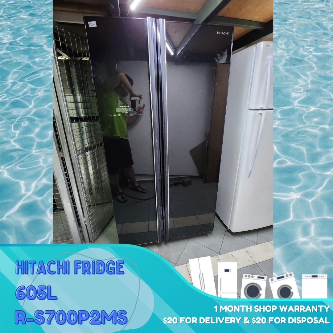 HITACHI Side by Side Fridge 605L RS700P2MS, TV & Home Appliances