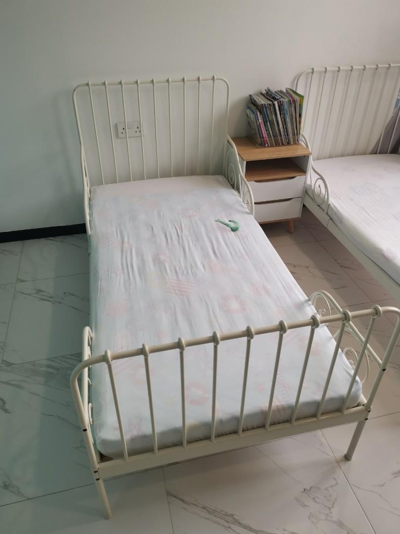 IKEA Minnen extendable bed with mattress, Furniture & Home Living