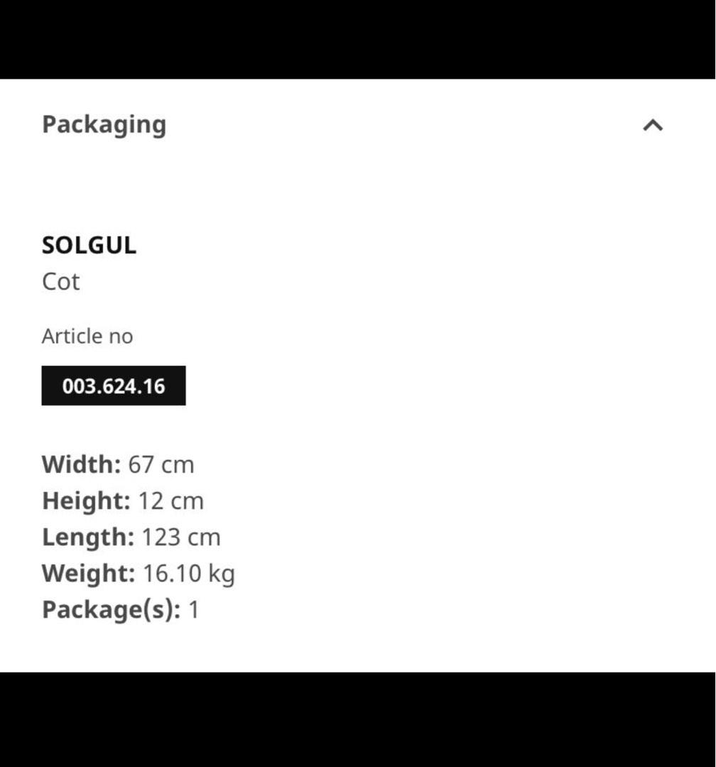 Ikea Solgul Cot Crib White, Babies & Kids, Baby Nursery & Kids