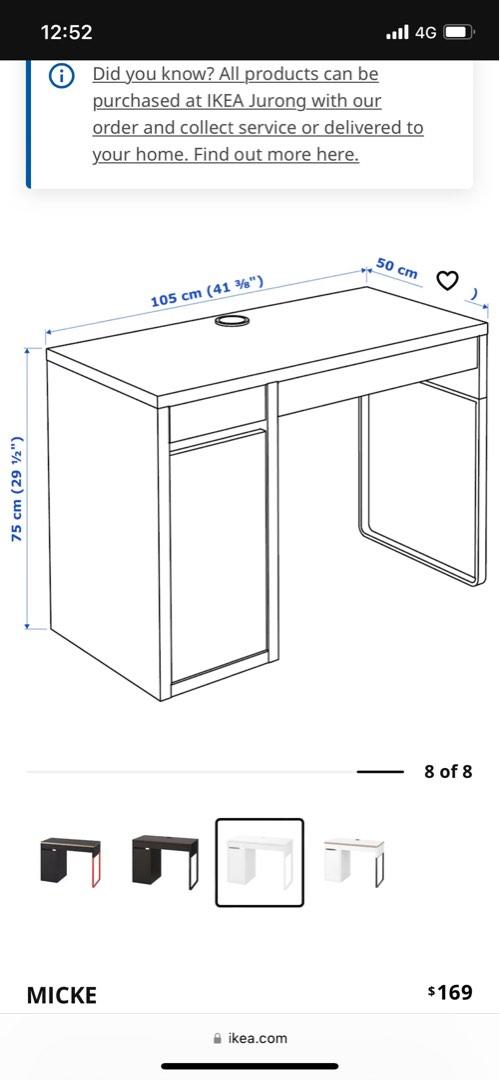 IKEA STUDY DESK 1050mm W, Furniture & Home Living, Furniture, Tables