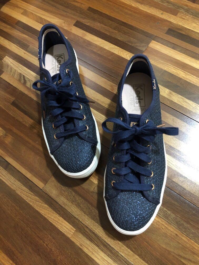Keds Triple Kick Glitter Navy Rose Gold Shoes Women s Fashion
