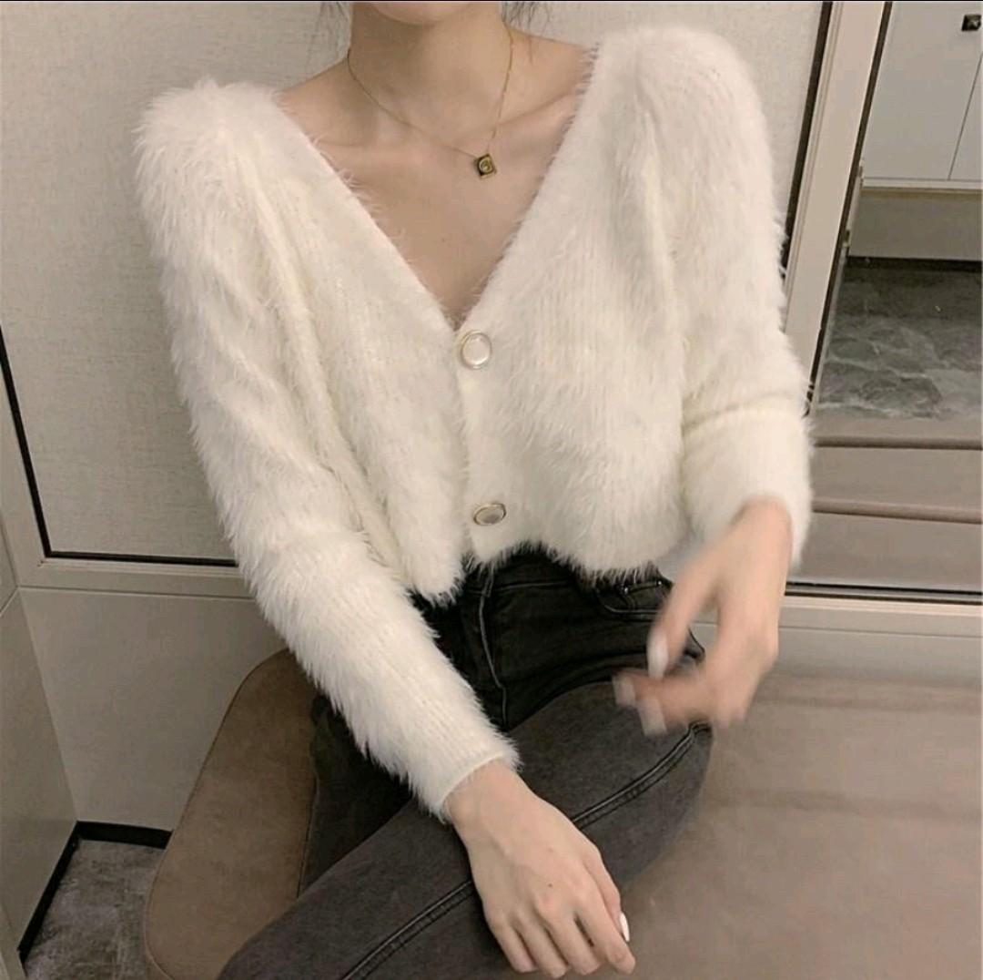 Knitted Feather Cardigan, Women's 