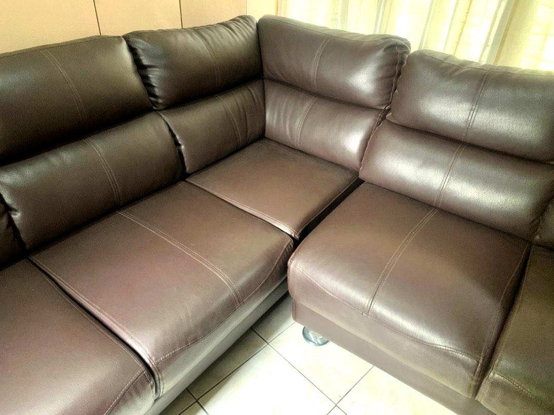 Leather Couch Sofa Uratex Foam, Furniture & Home Living, Furniture