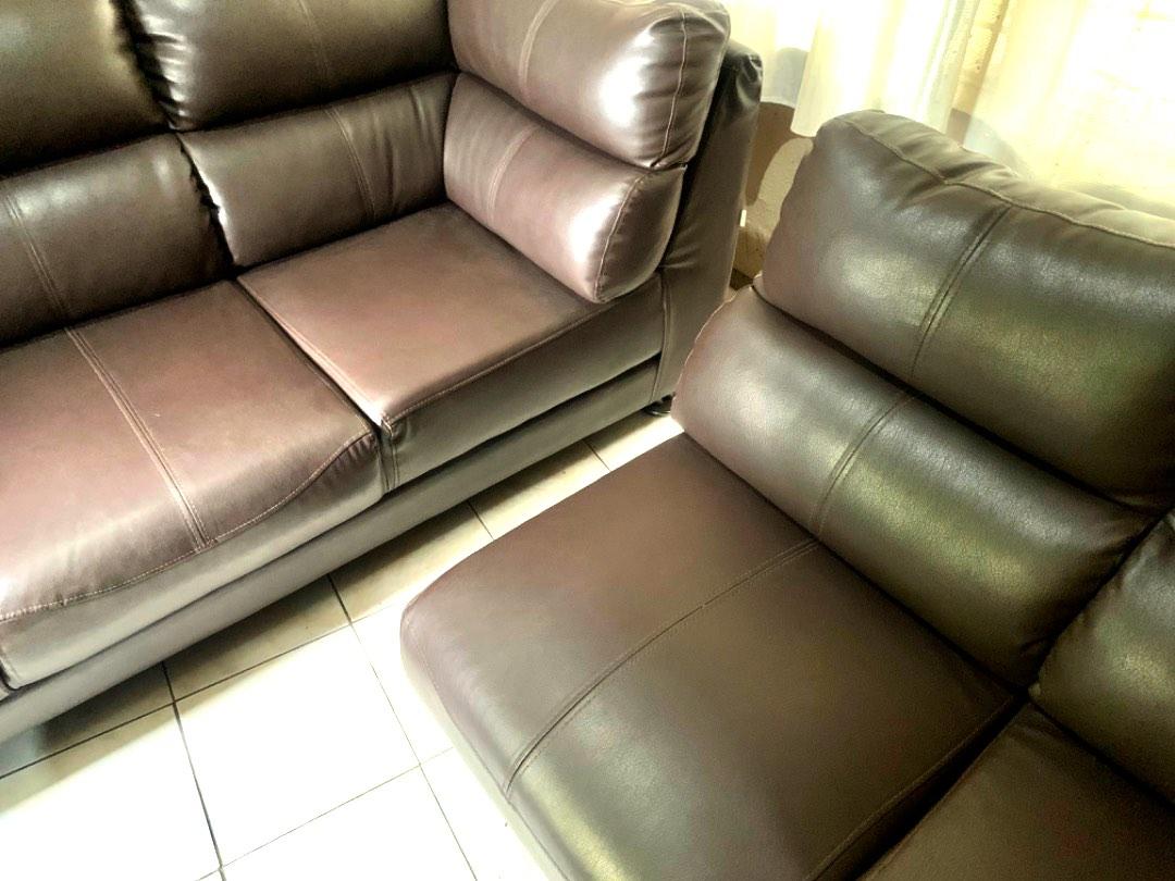 Leather Couch Sofa Uratex Foam, Furniture & Home Living, Furniture