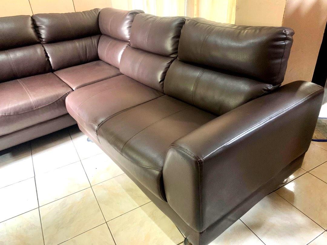 Leather Couch Sofa Uratex Foam, Furniture & Home Living, Furniture
