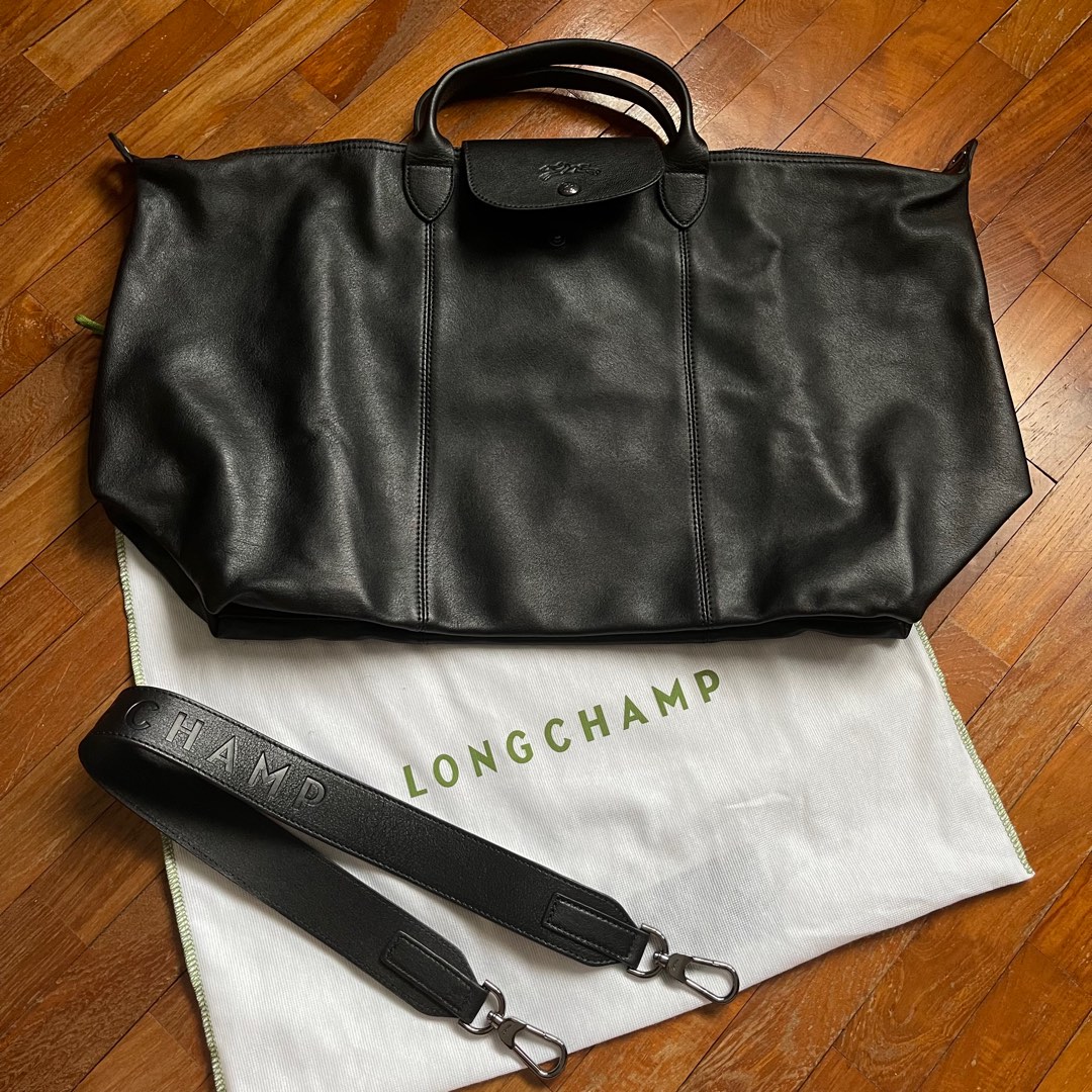 Longchamp leather duffle bag top