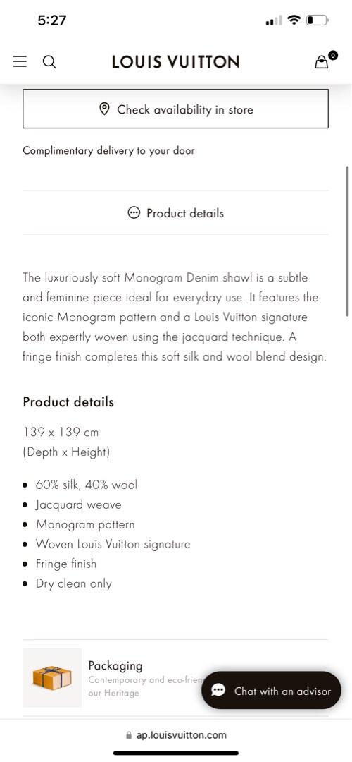 LOUIS VUITTON MONOGRAM DENIM SHAWL  LuxurySnob Genuine Pre Owned Designer  Goods — LSC INC