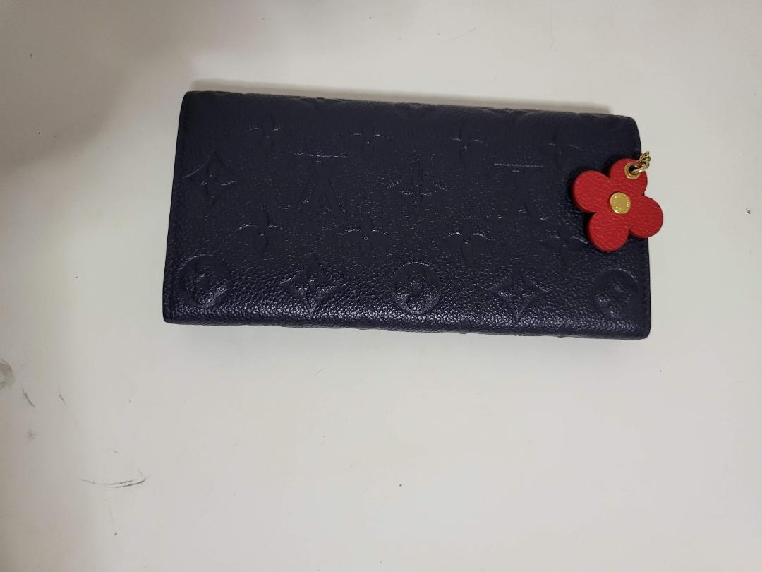 M63918 Louis Vuitton 2019 Monogram Empreinte Emilie Wallet-Marine