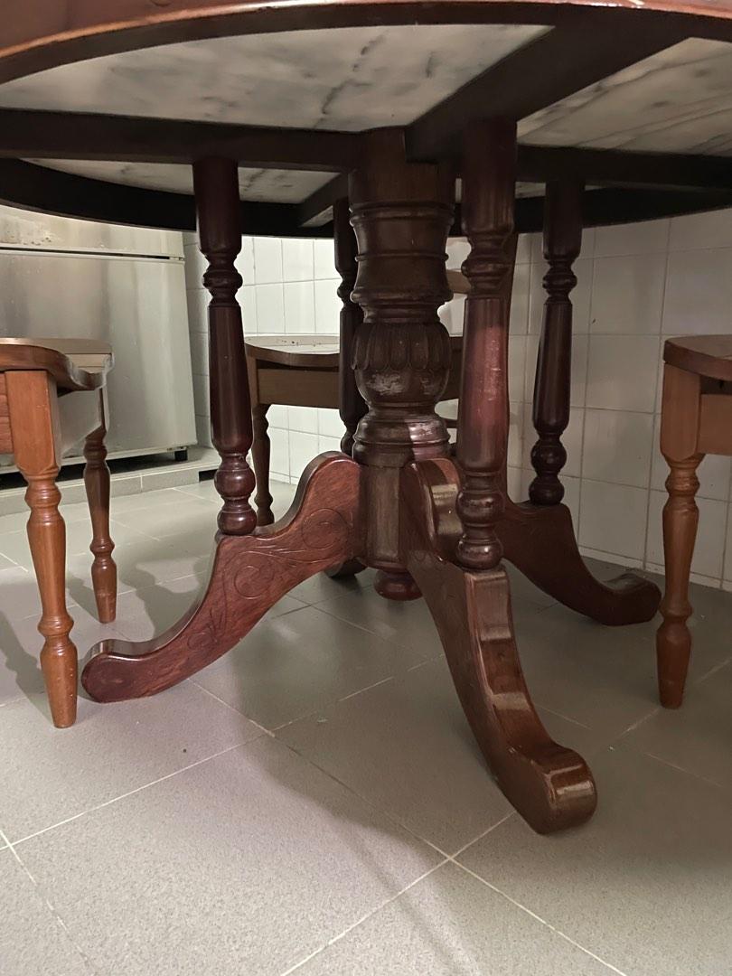 Marble Table (Category: Tables & Sets) located in Singapore. Submitted by chalkboardconnection (Listing ID 1184200432, Image 2). Description: Marble table 4ft in diameter. So arrange your own delivery. Chairs are free.