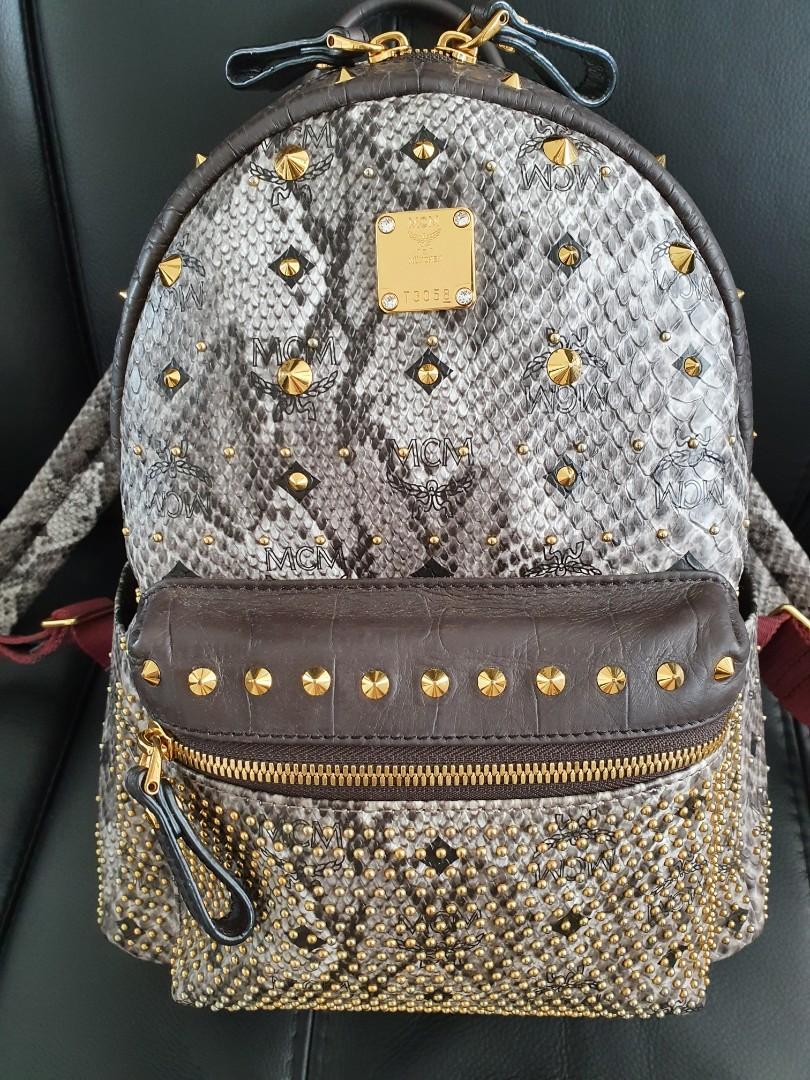 Mcm snakeskin new arrivals backpack