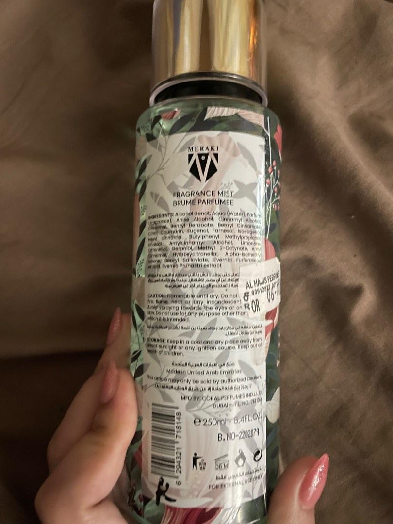 Meraki Fragrance Mist (Category: Body Care) located in General Tinio. Submitted by mspuspin (Listing ID 1184193881, Image 3). Description: Brandnew Meraki Fragrance Mist Super kaamoy ng VS love spell Rfs: nadoble lang sa padala from Oman.