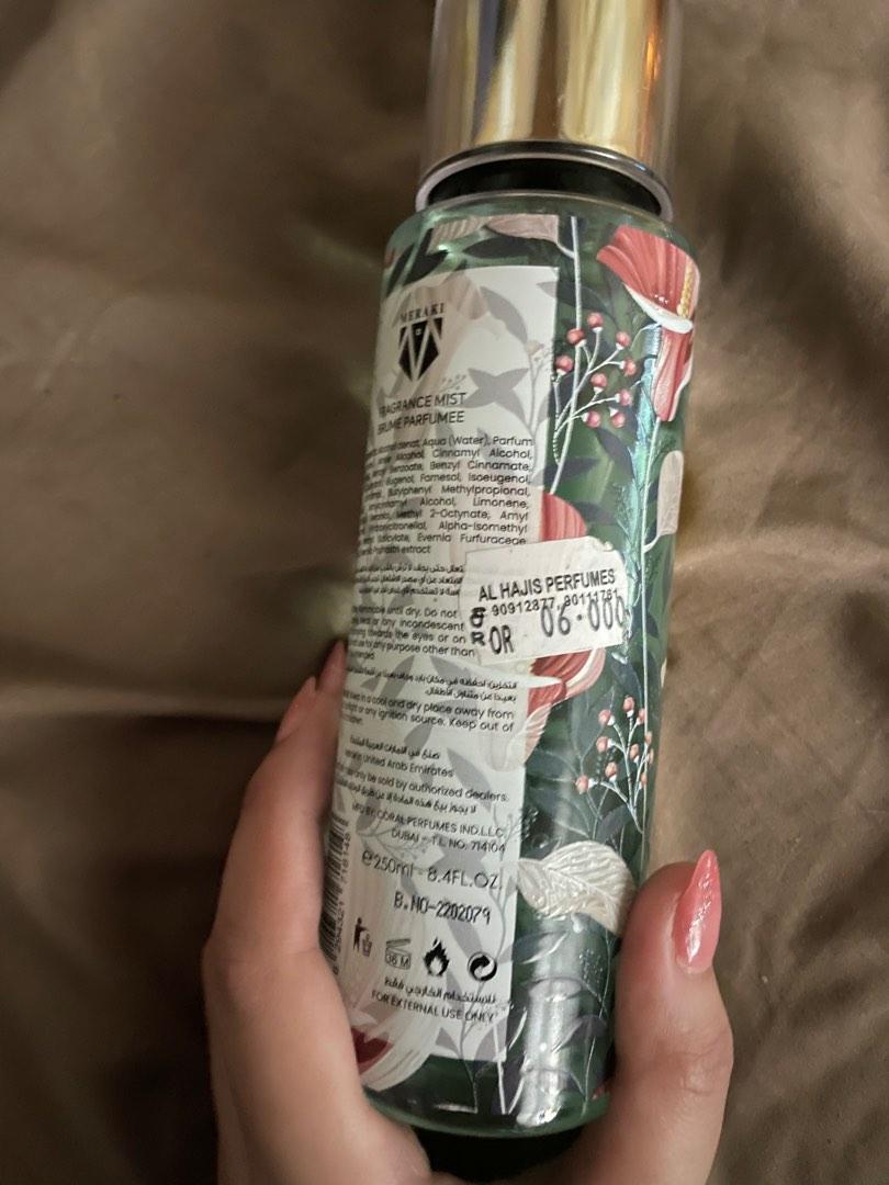 Meraki Fragrance Mist (Category: Body Care) located in General Tinio. Submitted by mspuspin (Listing ID 1184193881, Image 2). Description: Brandnew Meraki Fragrance Mist Super kaamoy ng VS love spell Rfs: nadoble lang sa padala from Oman.