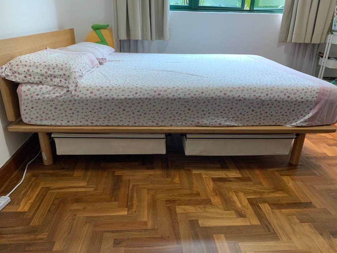 Muji Queen Sized Bed Frame Only [Moving out discount!], Furniture