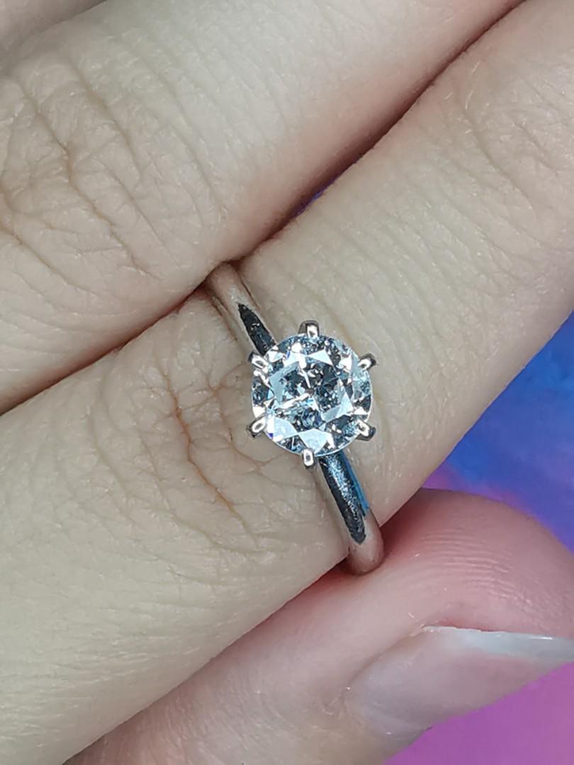 Natural Diamond .55 ct Solitaire Ring Platinum Japan Setting