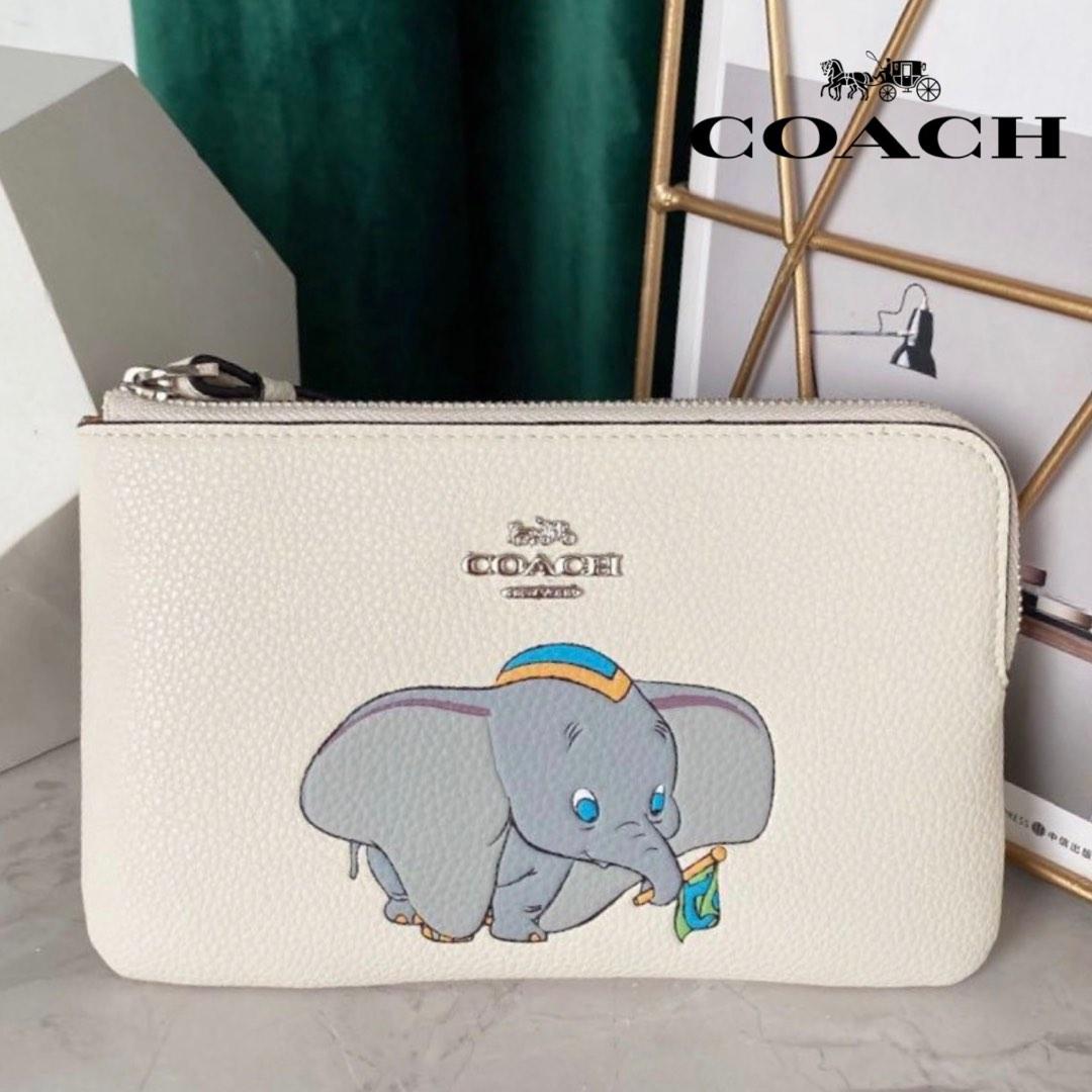 New Coach Original Women Disney Corner Zip Wristlet Dumbo