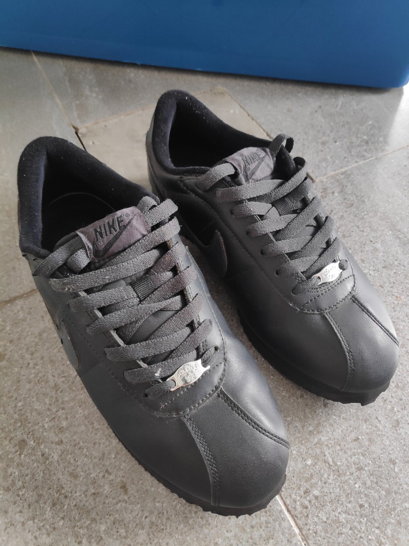 Nike Cortez leather all black Women s Fashion Footwear Sneakers
