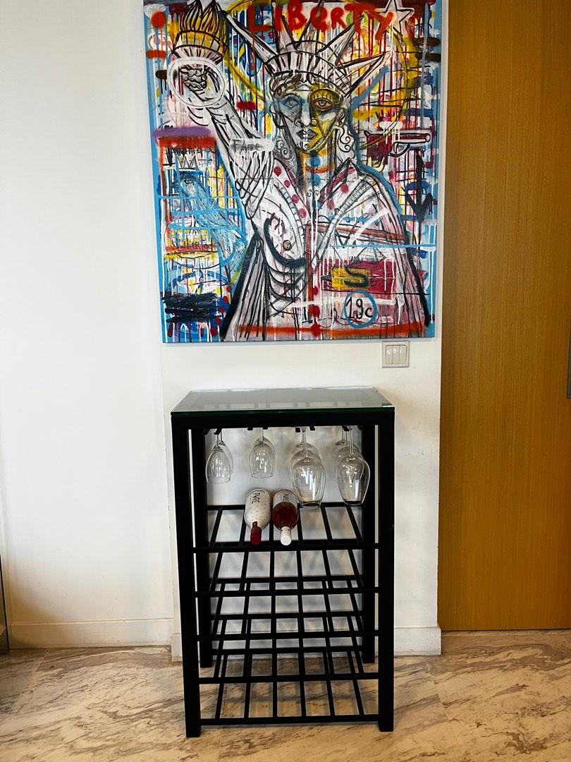 One of kind Crate & Barrel Alto Wine Rack, Furniture & Home Living