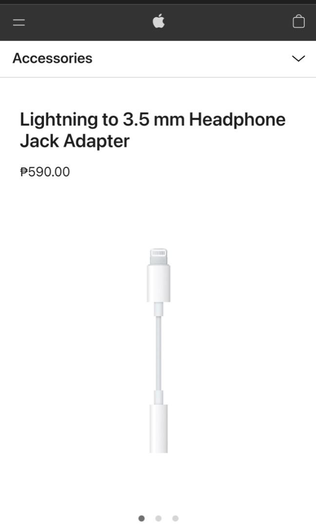 Original Apple EarPods Lightning to Jack Adapter, Audio, Earphones on