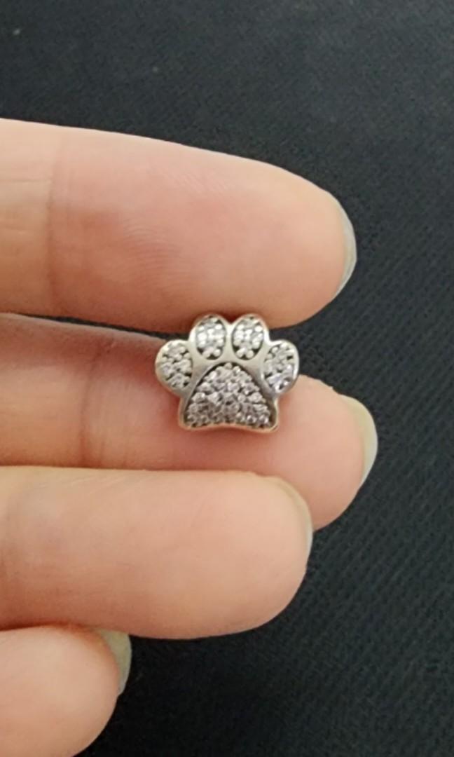 Original PANDORA Sparkling Paw Print Charm Women s Fashion
