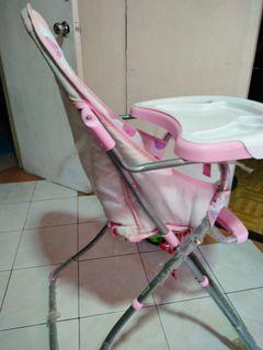 Pink foldable baby high chair